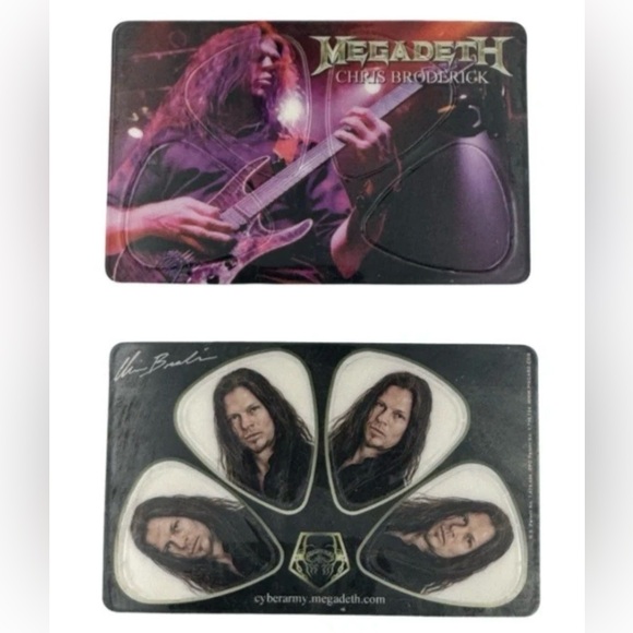 Megadeth Other - Megadeth Chris Broderick Cyber Army Guitar Pick Card Set Fan Club Exclusive